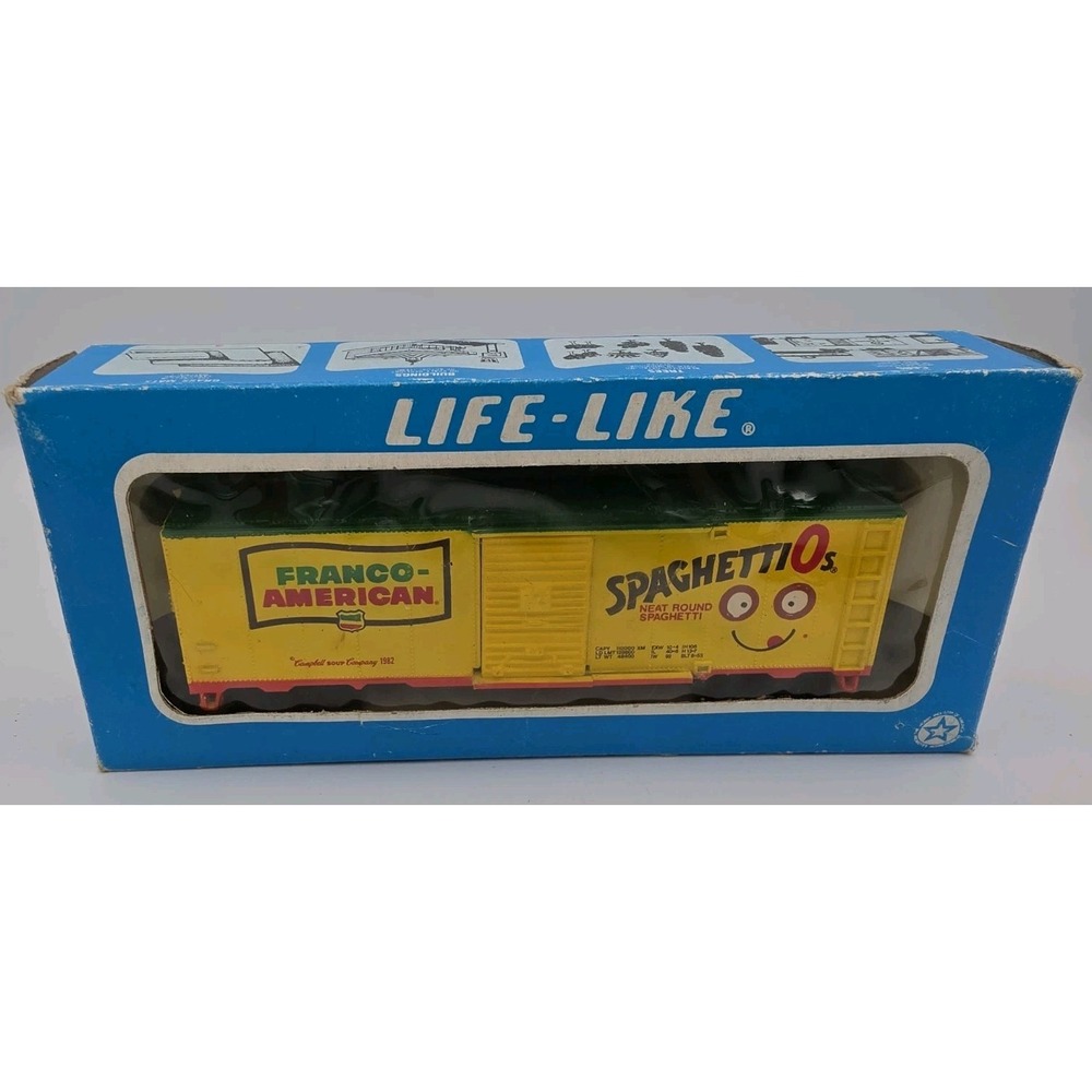 Vintage Life Like 40' S/D Box Car Spaghettios Franco American 8429 w/ Box